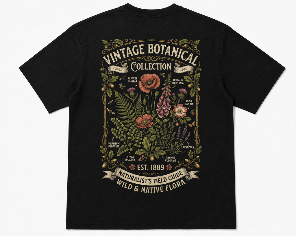 Vintage Botanical Oversized Tshirt